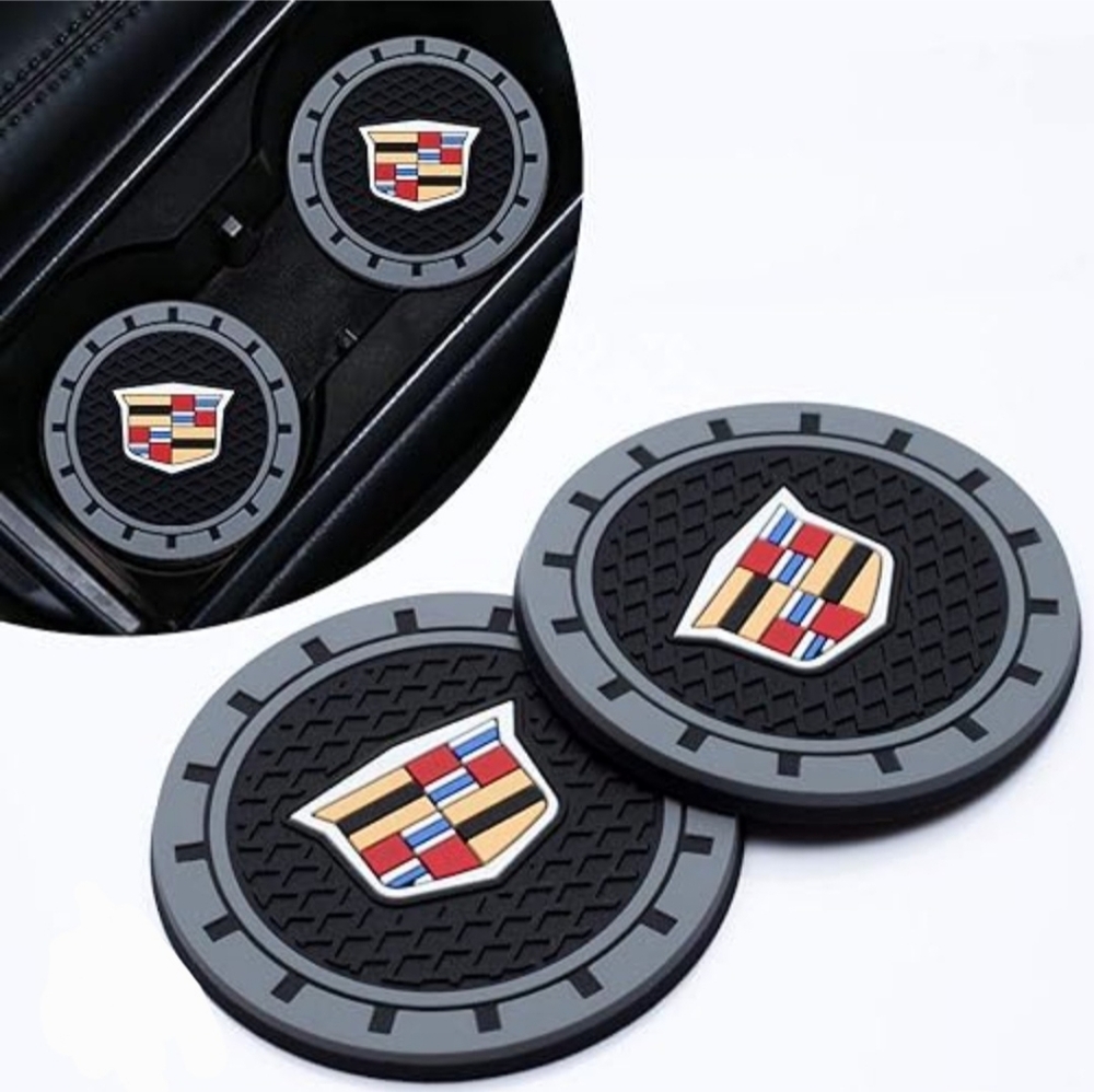 #C24 Cadillac Black and Gray Car Coaster Set 2pc